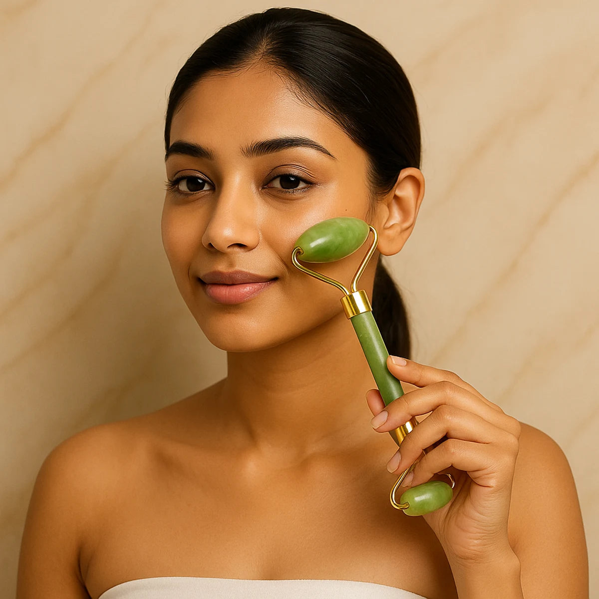 FreshFace™ Jade Roller with Gua Sha Stone & Ice Roller